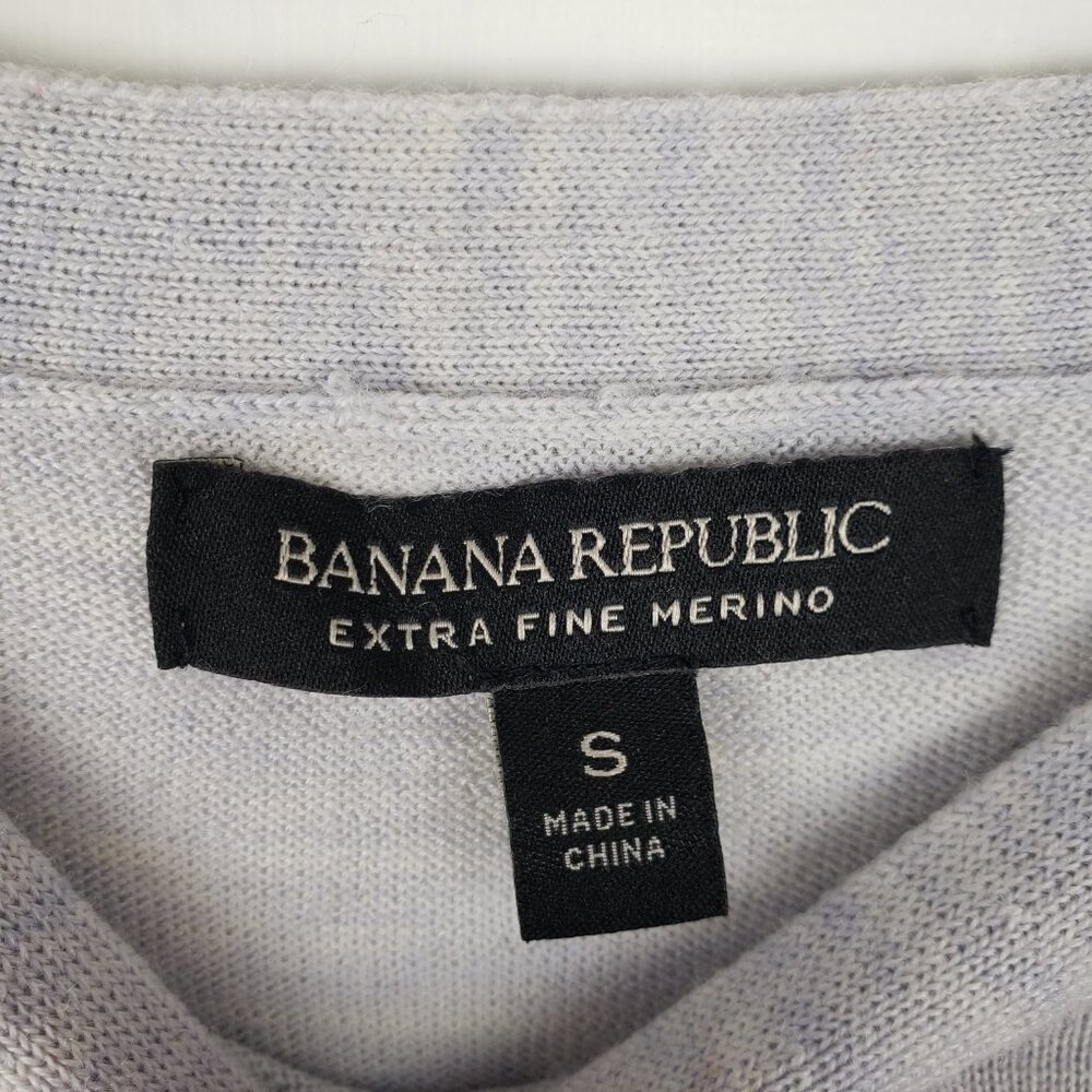 Banana Republic Womens Extra Fine Merino Wool Lovely Blue Gray Sweater Small - Picture 5 of 9